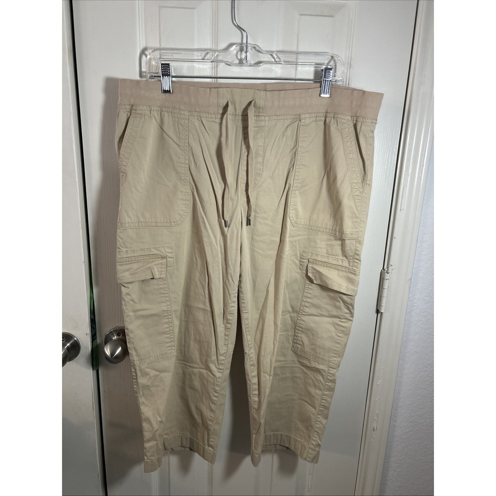 Chaps‎ Women's Capri Pants Cargo Khaki Cotton Stretch Sz Large